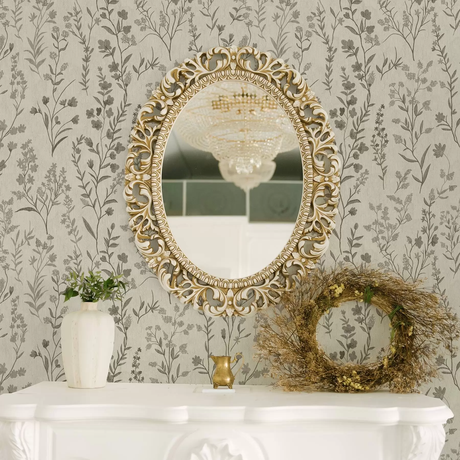 Wall Mural Photo Wallpaper Monochrome meadow grasses in vintage style a00192