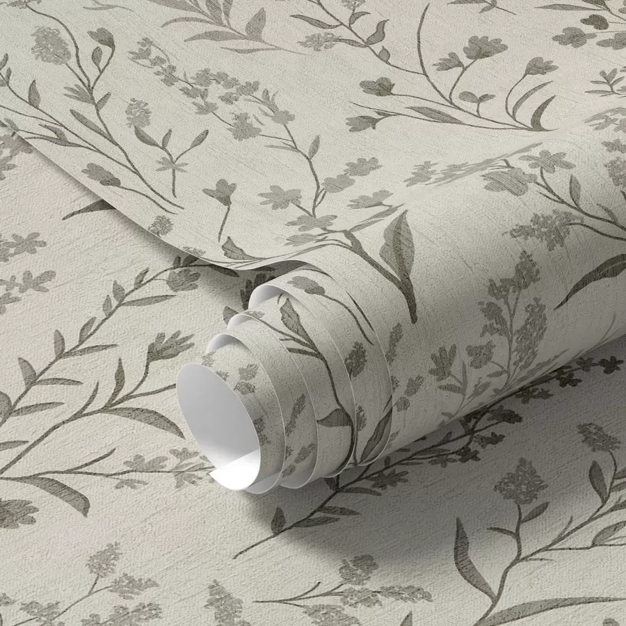 wall murals Monochrome meadow grasses in vintage style a00192
