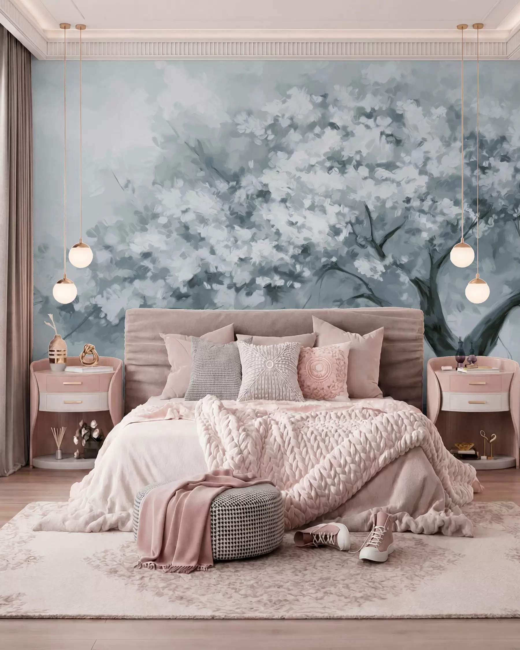 wall murals White Blossom Trees w09193v2