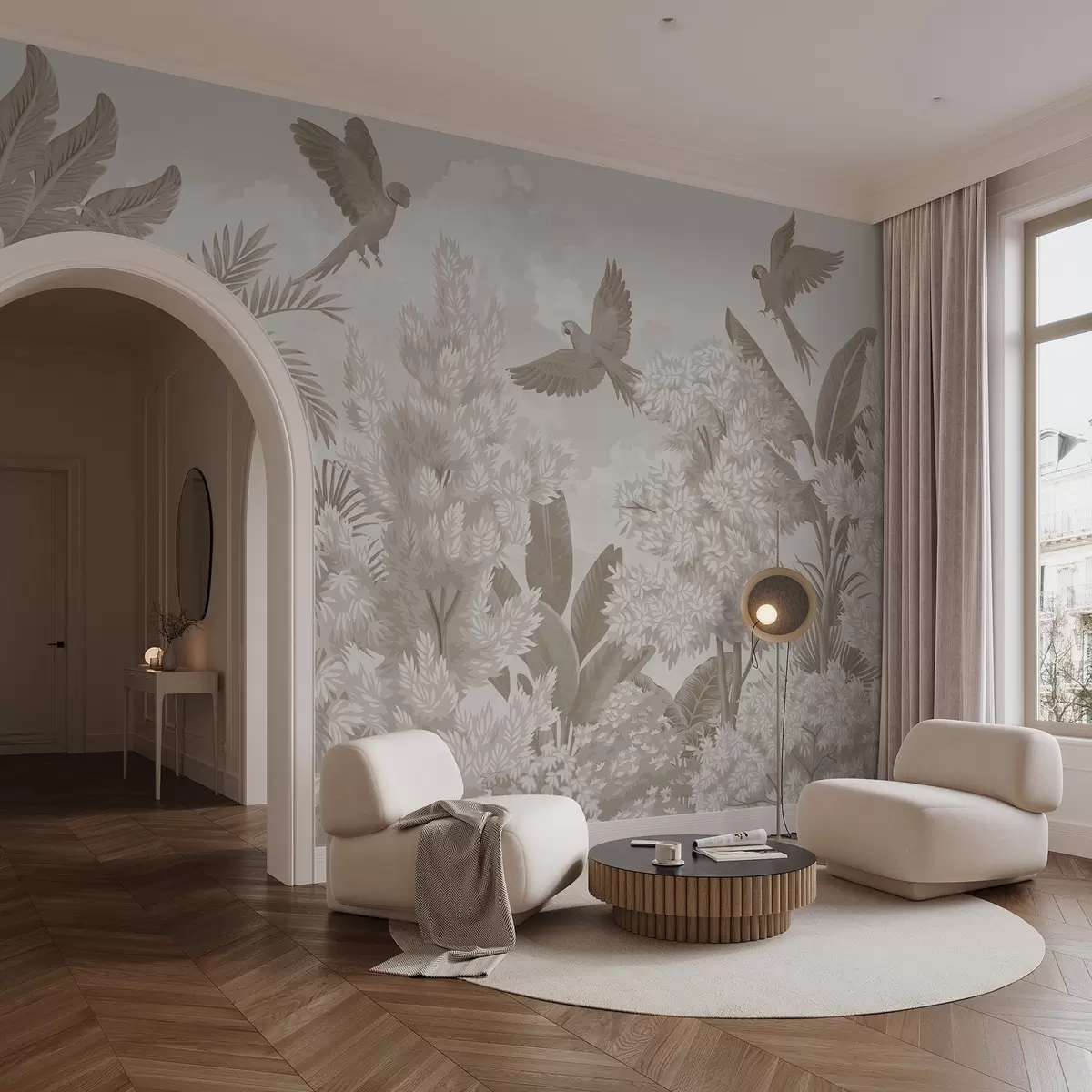 peintures murales Perroquets dans la jungle w04105v1