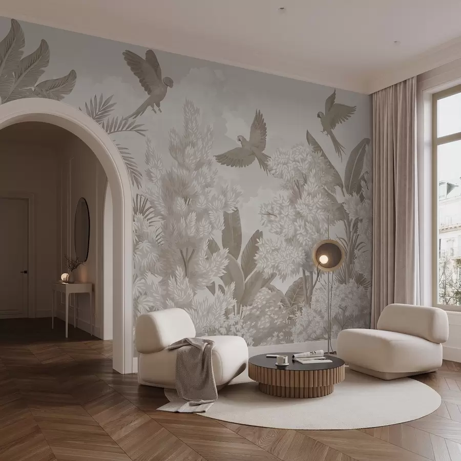 peintures murales Perroquets dans la jungle w04105v1