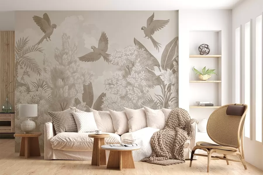 wall murals Parrots in the jungle w04105v1