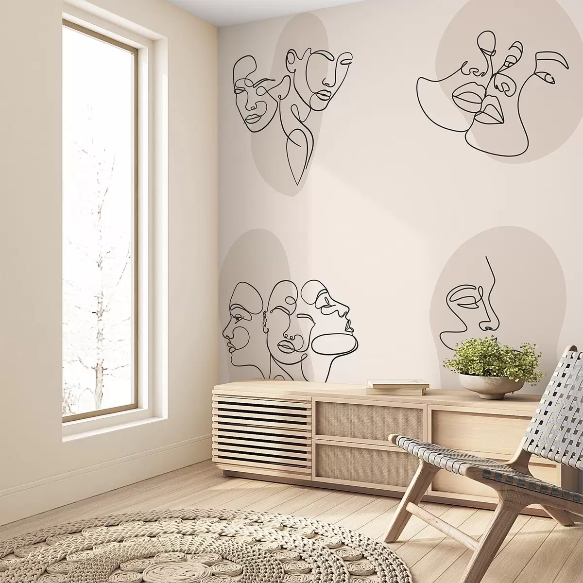 Wall Mural Photo Wallpaper Abstract faces w04106
