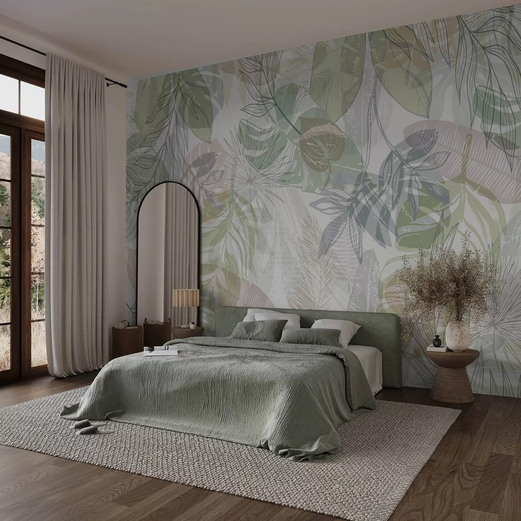 wall murals Palm leaves w04107