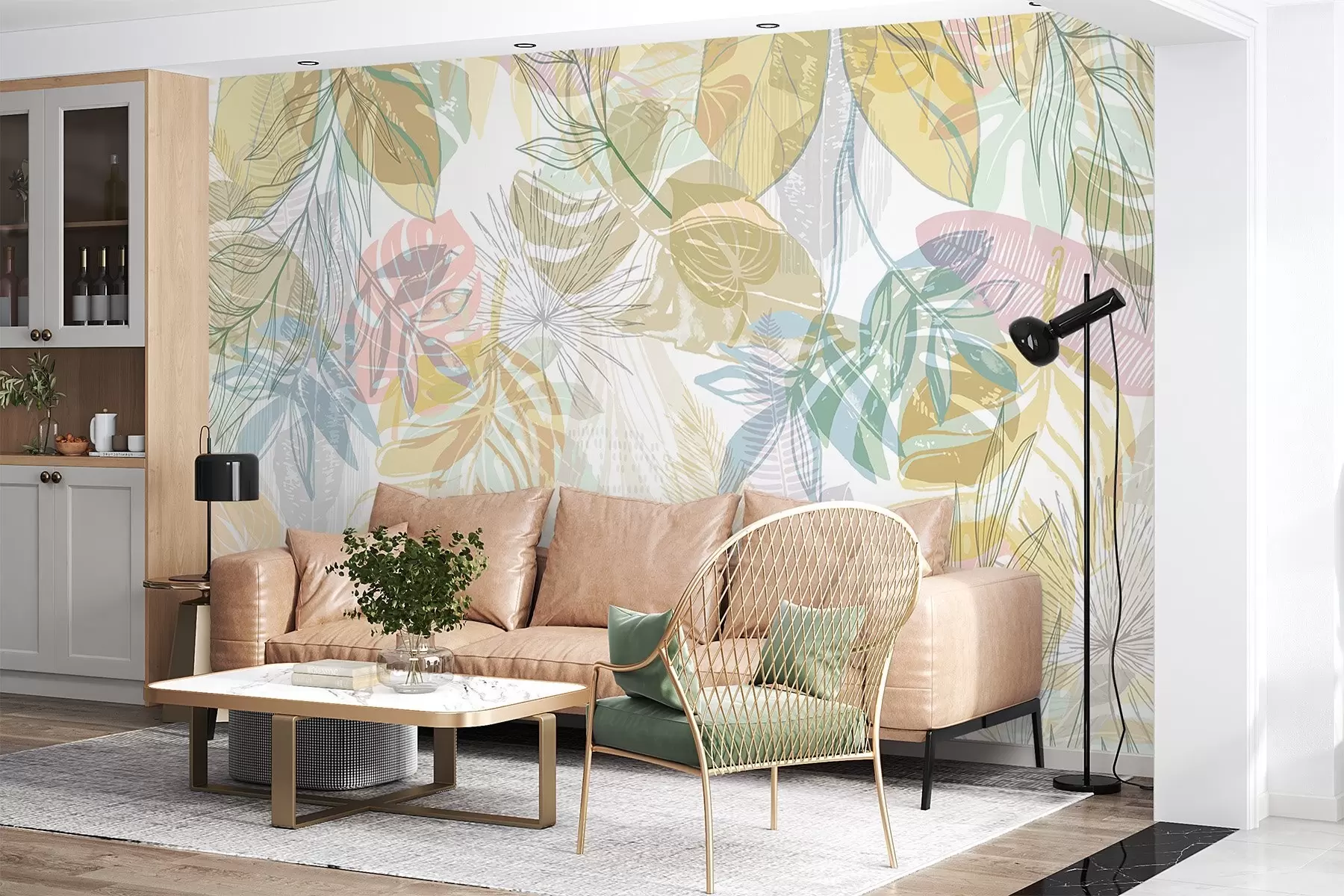 wall murals Palm leaves w04107v2