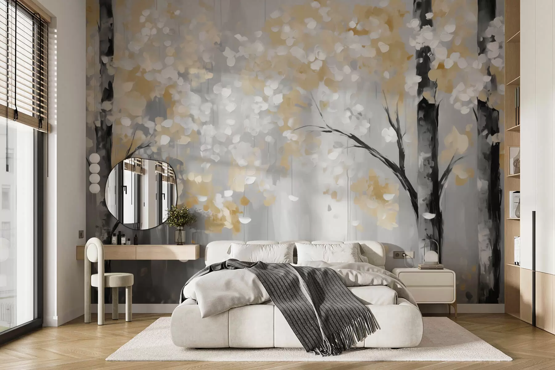 Wall Mural Photo Wallpaper Abstract trees with imitation strokes w04017