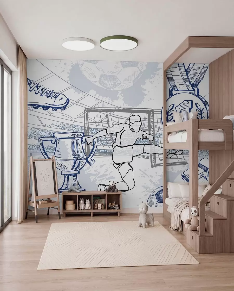 wall murals Football Trophy Sketch w04108