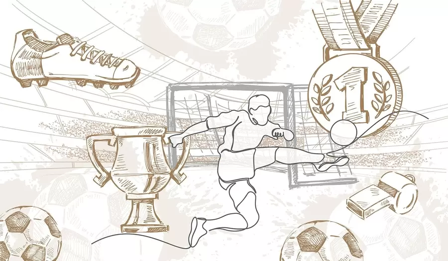 Wall Mural Photo Wallpaper Football attributes w04108v1