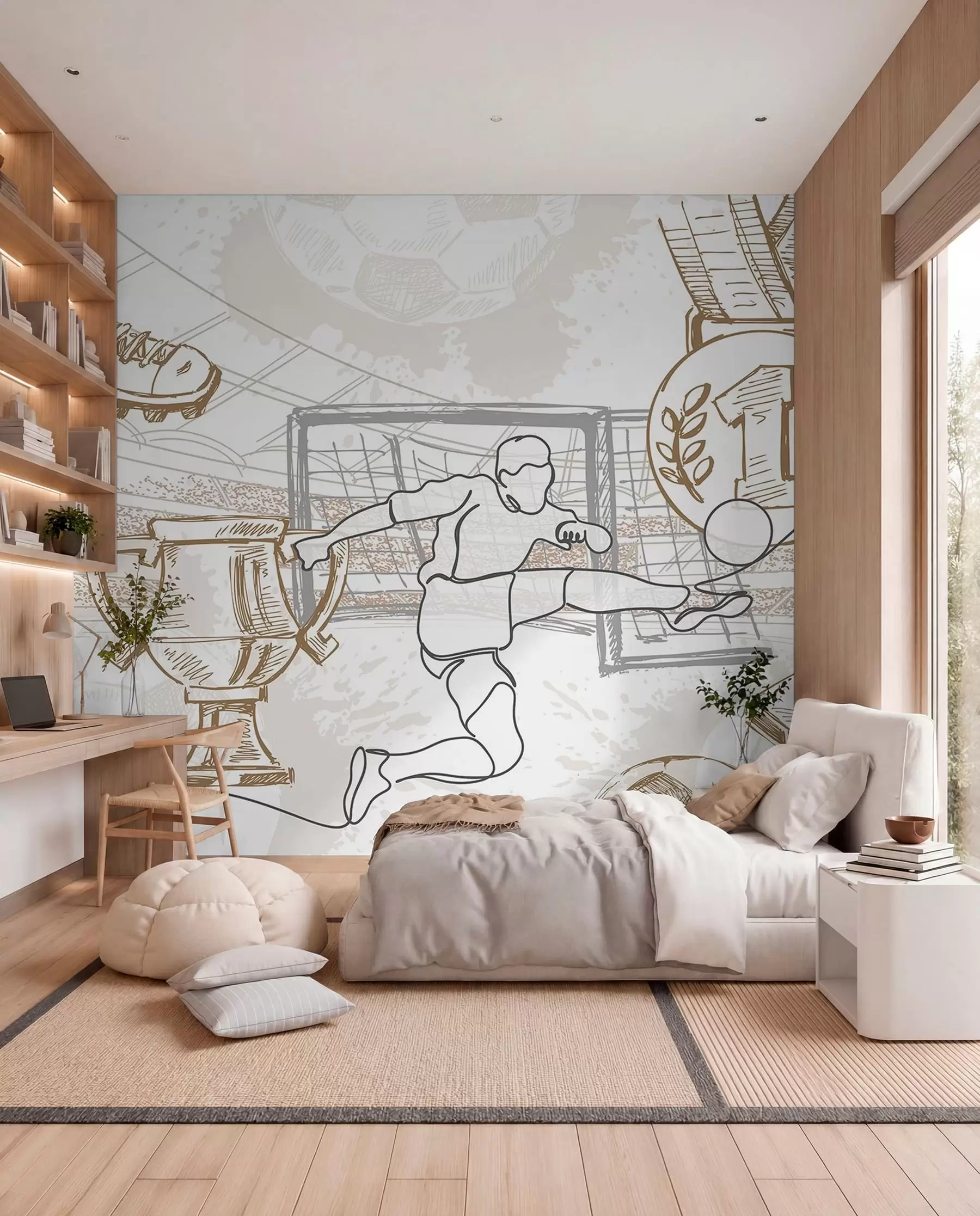 Wall Mural Photo Wallpaper Football attributes w04108v1