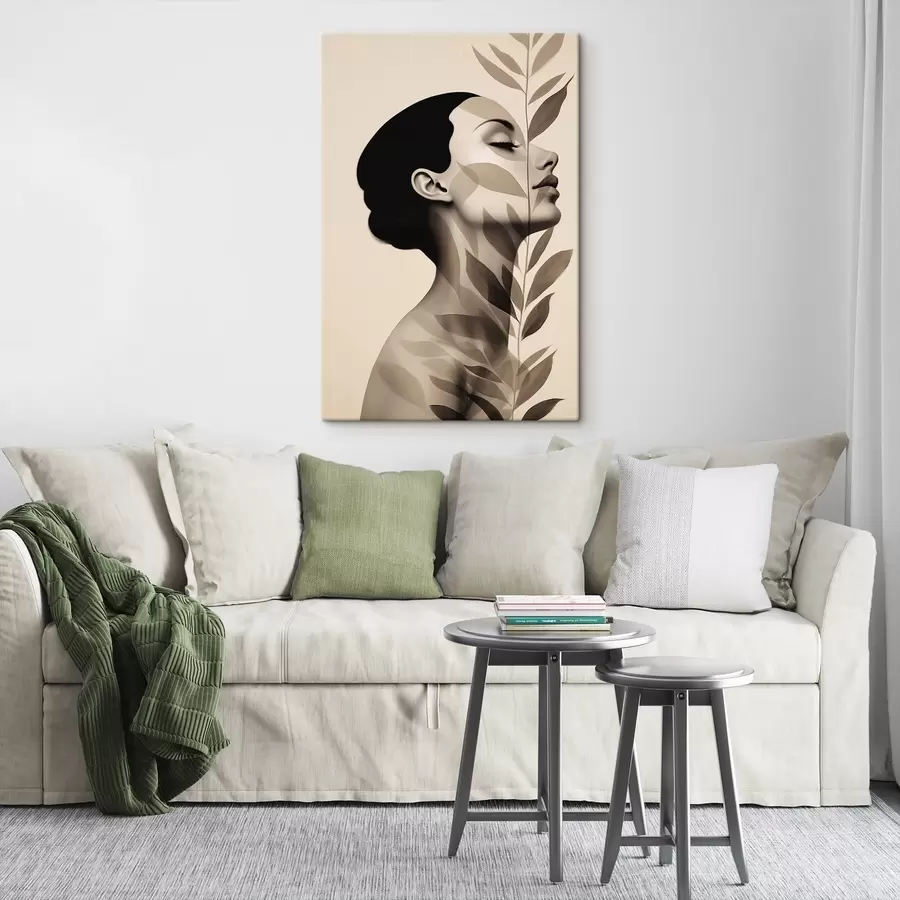 wall murals Female profile with floral pattern s44725