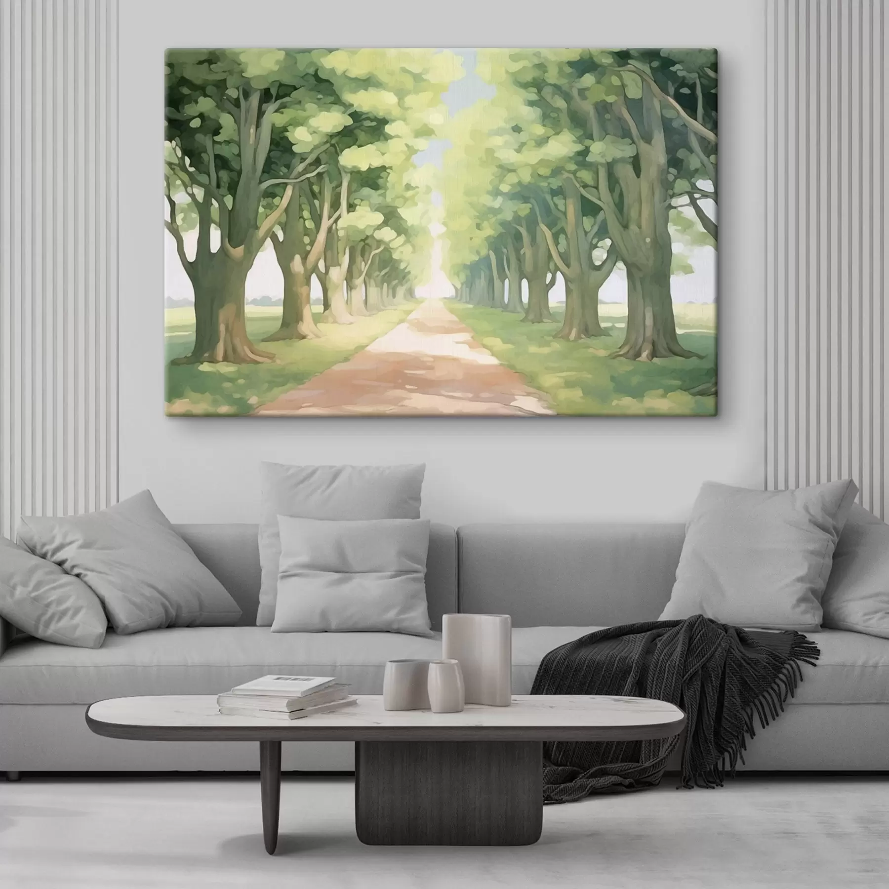 wall murals Alley of trees along the path s44727