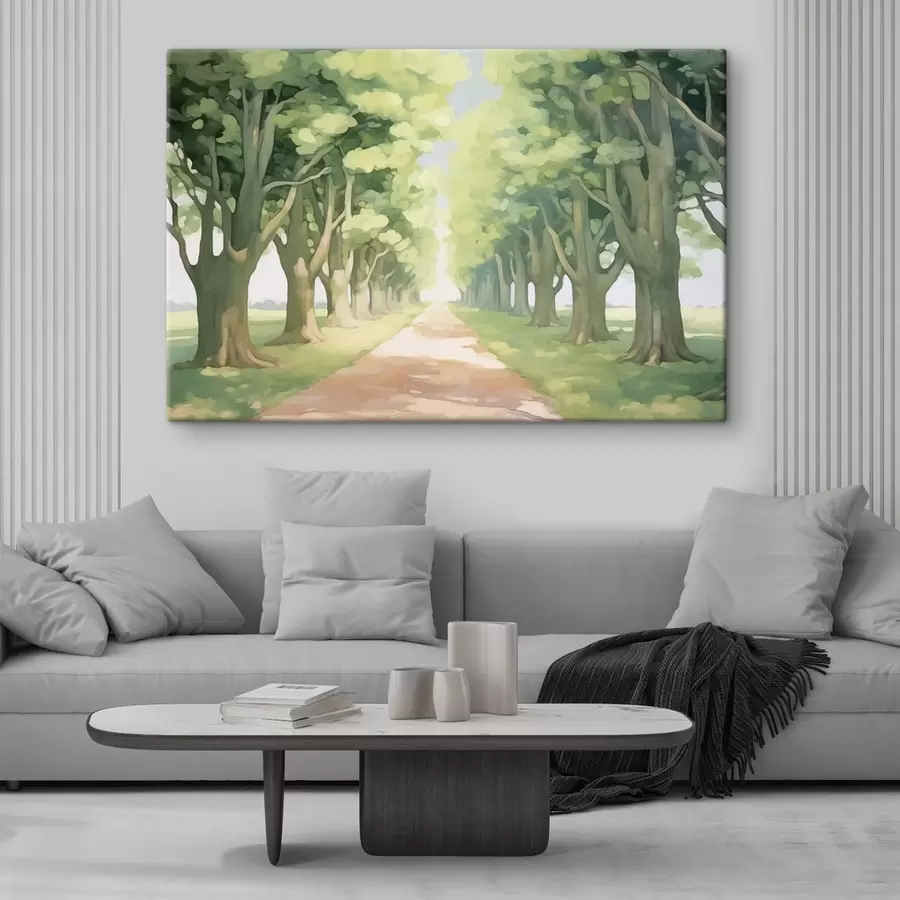 wall murals Alley of trees along the path s44727