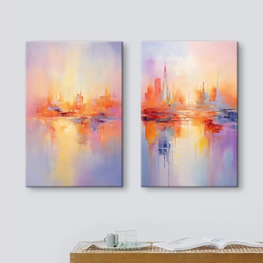 wall murals Multicolored cities m00462
