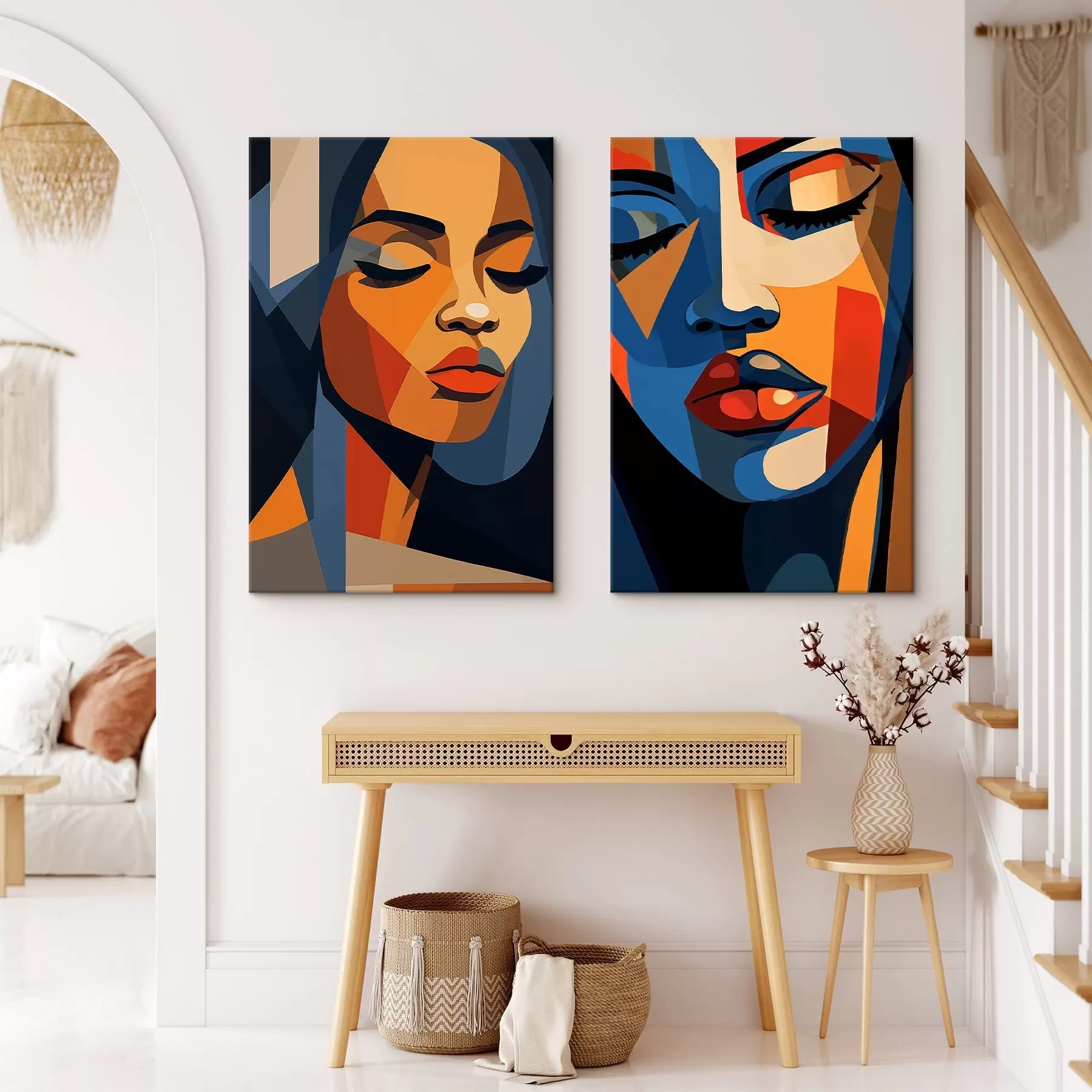 murales Coloridos retratos en estilo pop art m00467