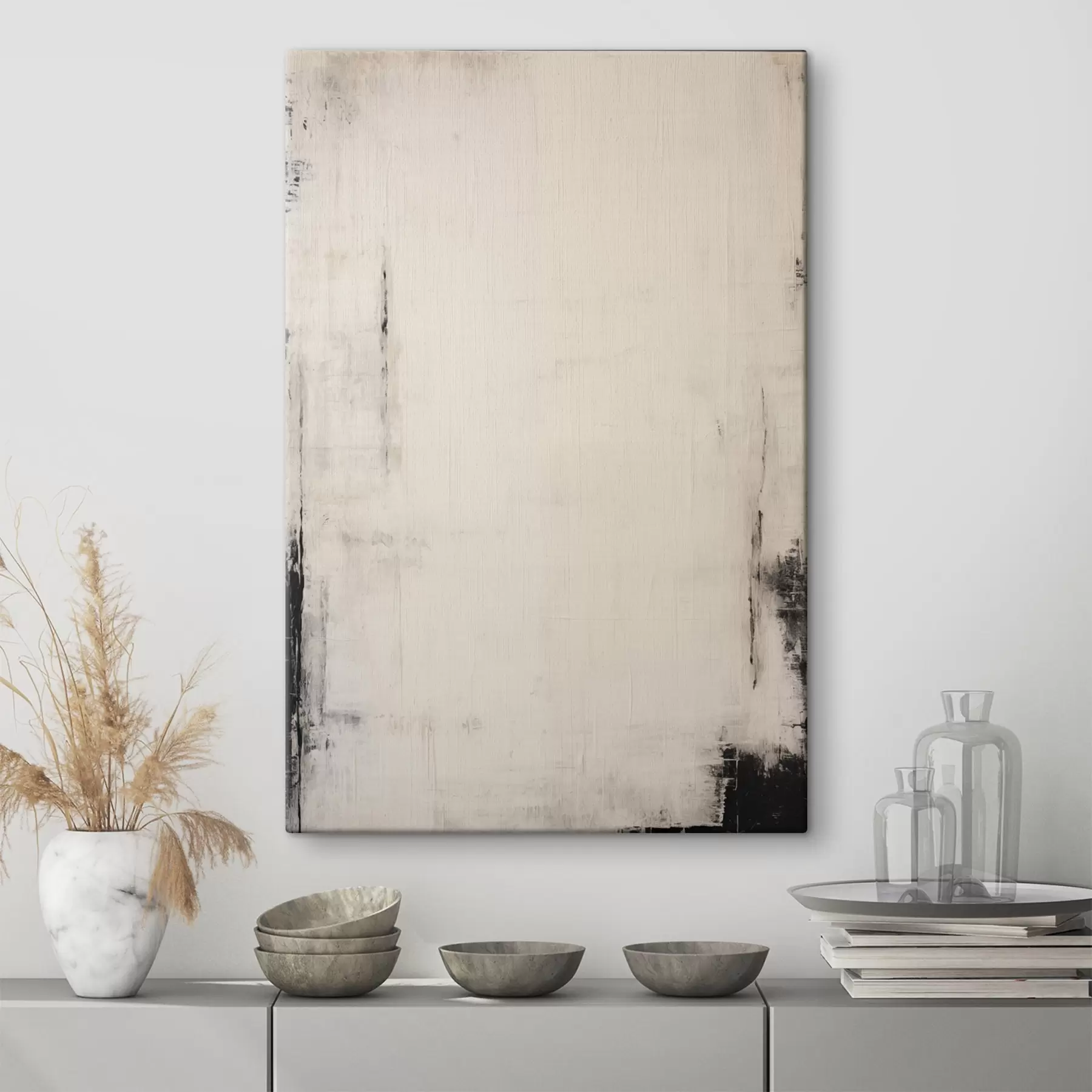 wall murals Light background with dark strokes s44741