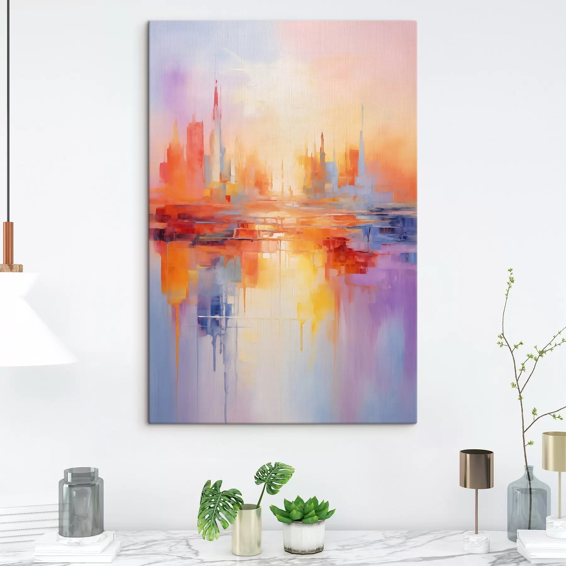 wall murals City in various colors s44744