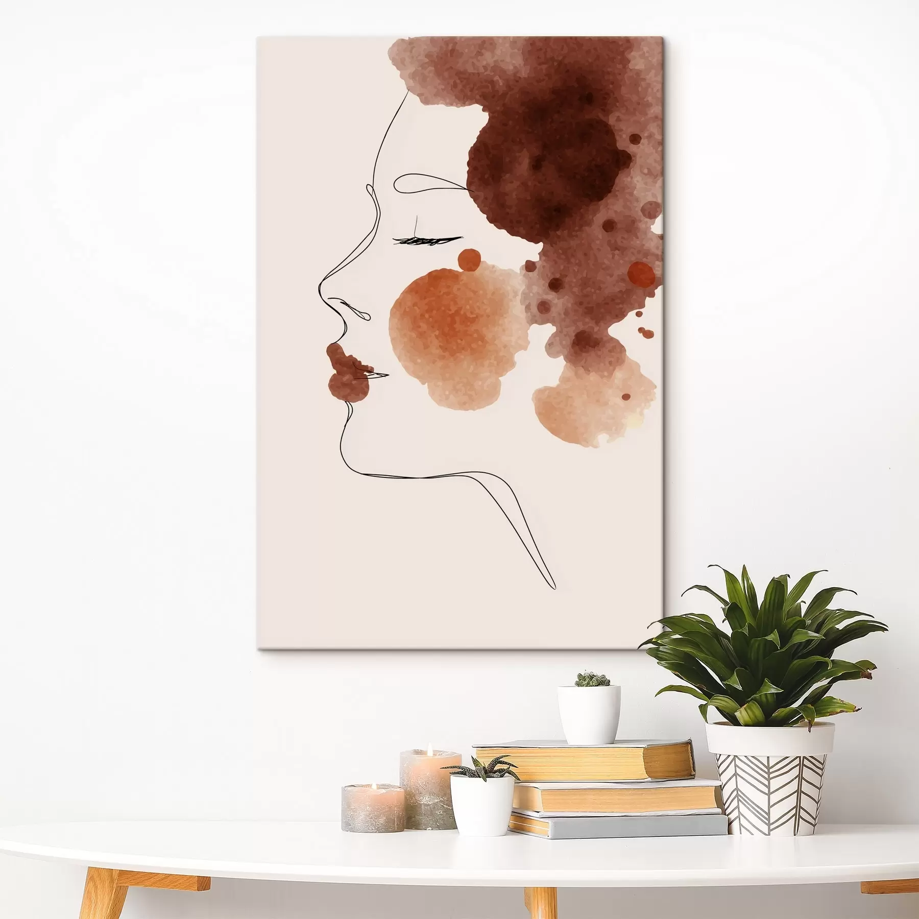 wall murals Face in lines and brown tones s44757