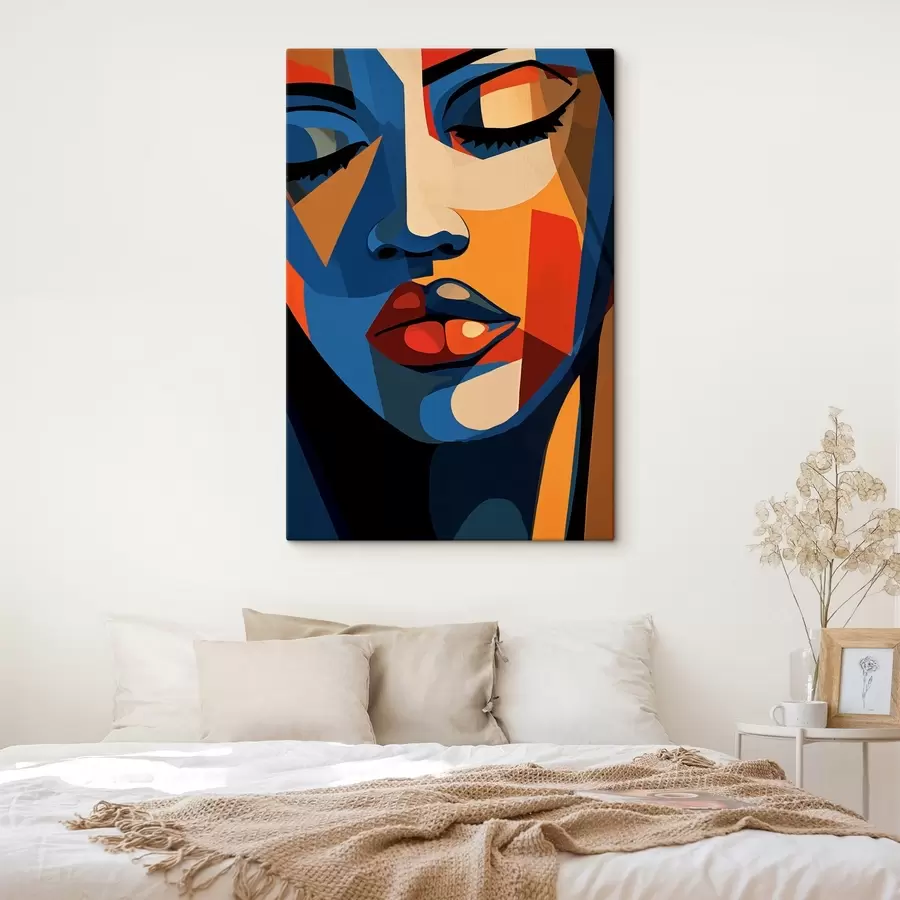wall murals Portrait in pop art style with graphic accents s44759