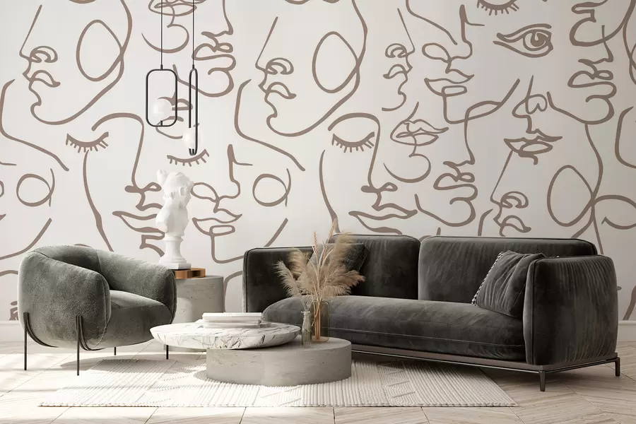 wall murals Abstract faces w04121v1