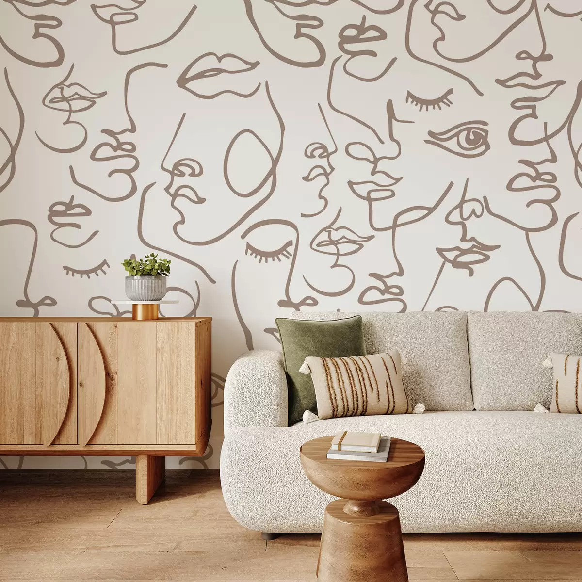 Wall Mural Photo Wallpaper Abstract faces w04121v1