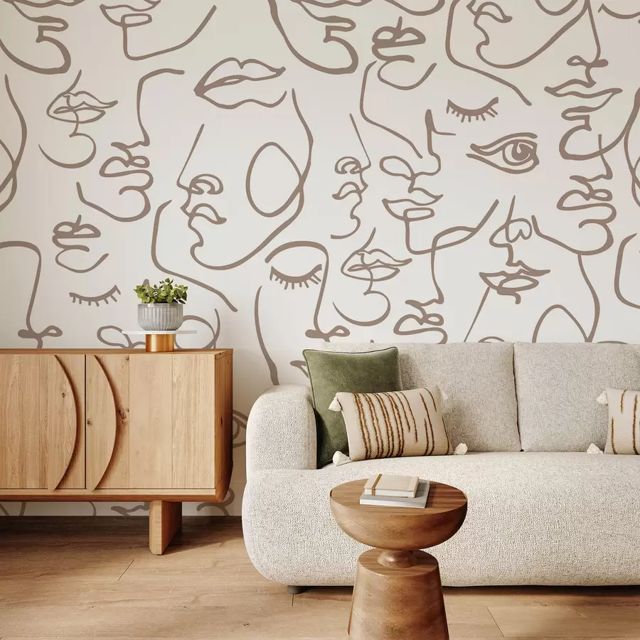 Wall Mural Photo Wallpaper Abstract faces w04121v1