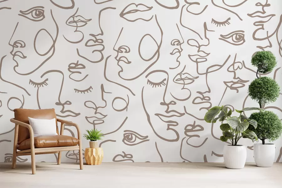Wall Mural Photo Wallpaper Abstract faces w04121v1