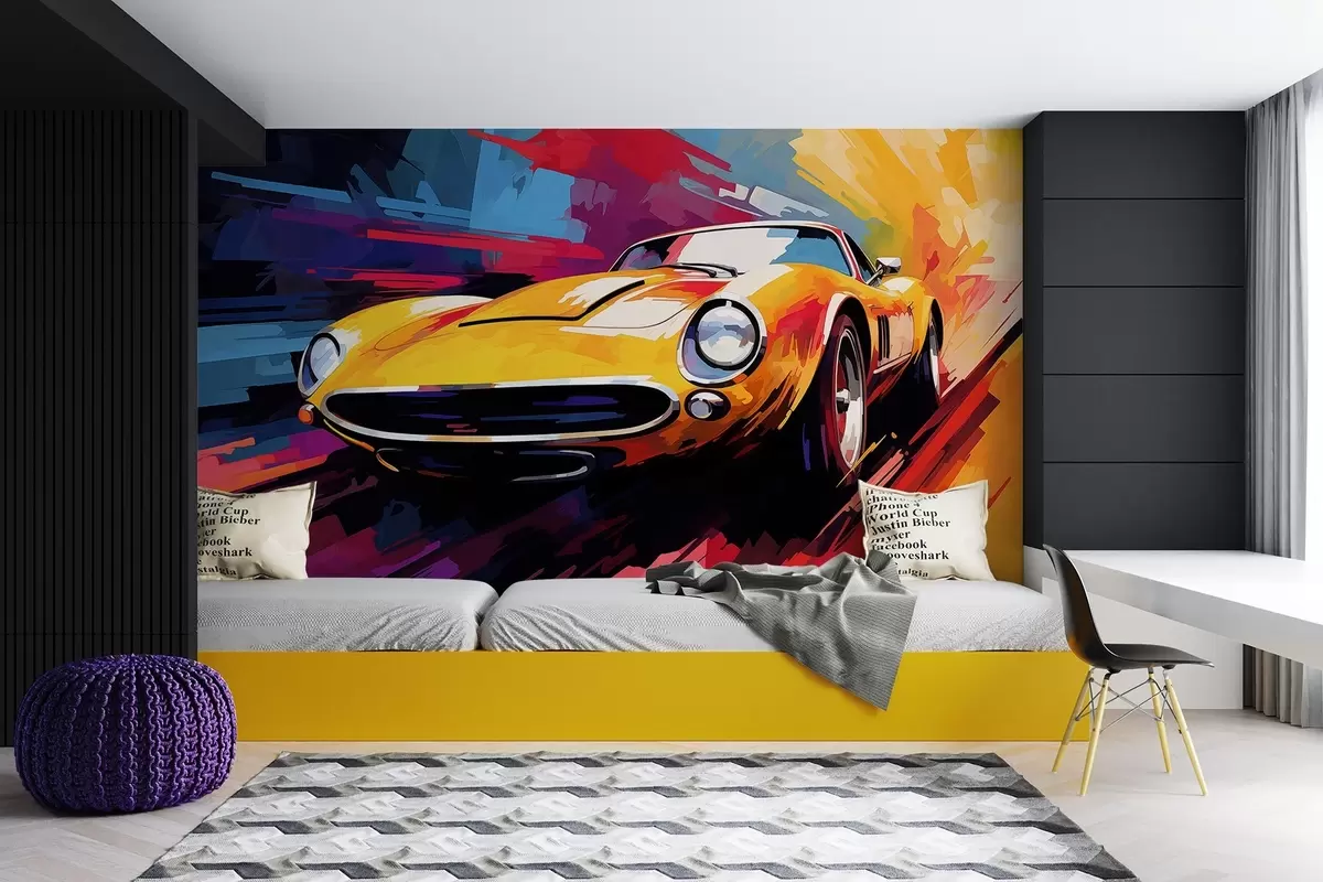 peintures murales Voiture dans des tons multicolores w04128