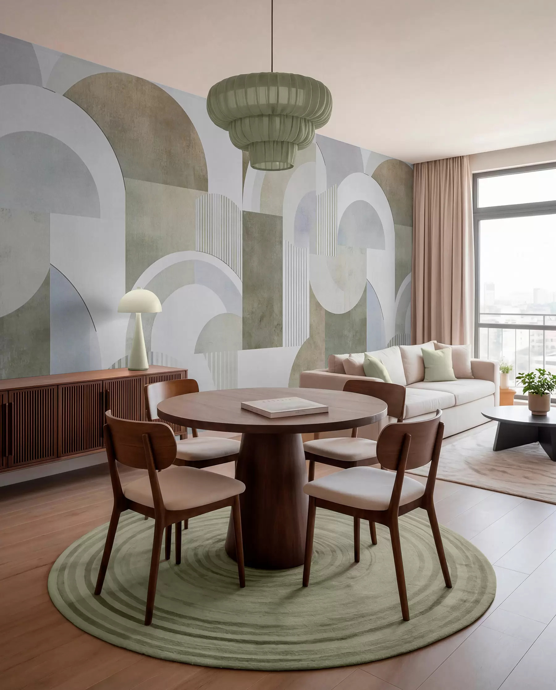 wall murals Art deco style abstract geometry with a retro effect w04079