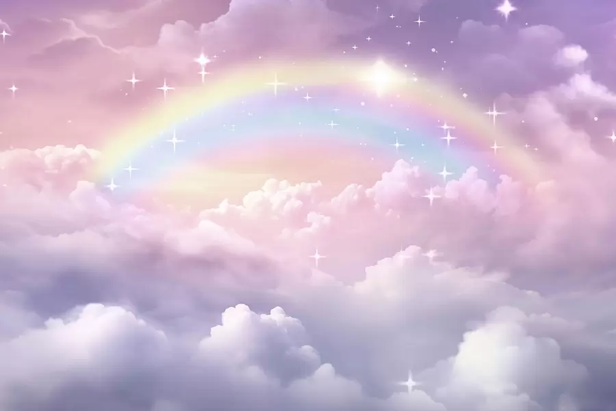 murales Arco iris en las nubes w04146