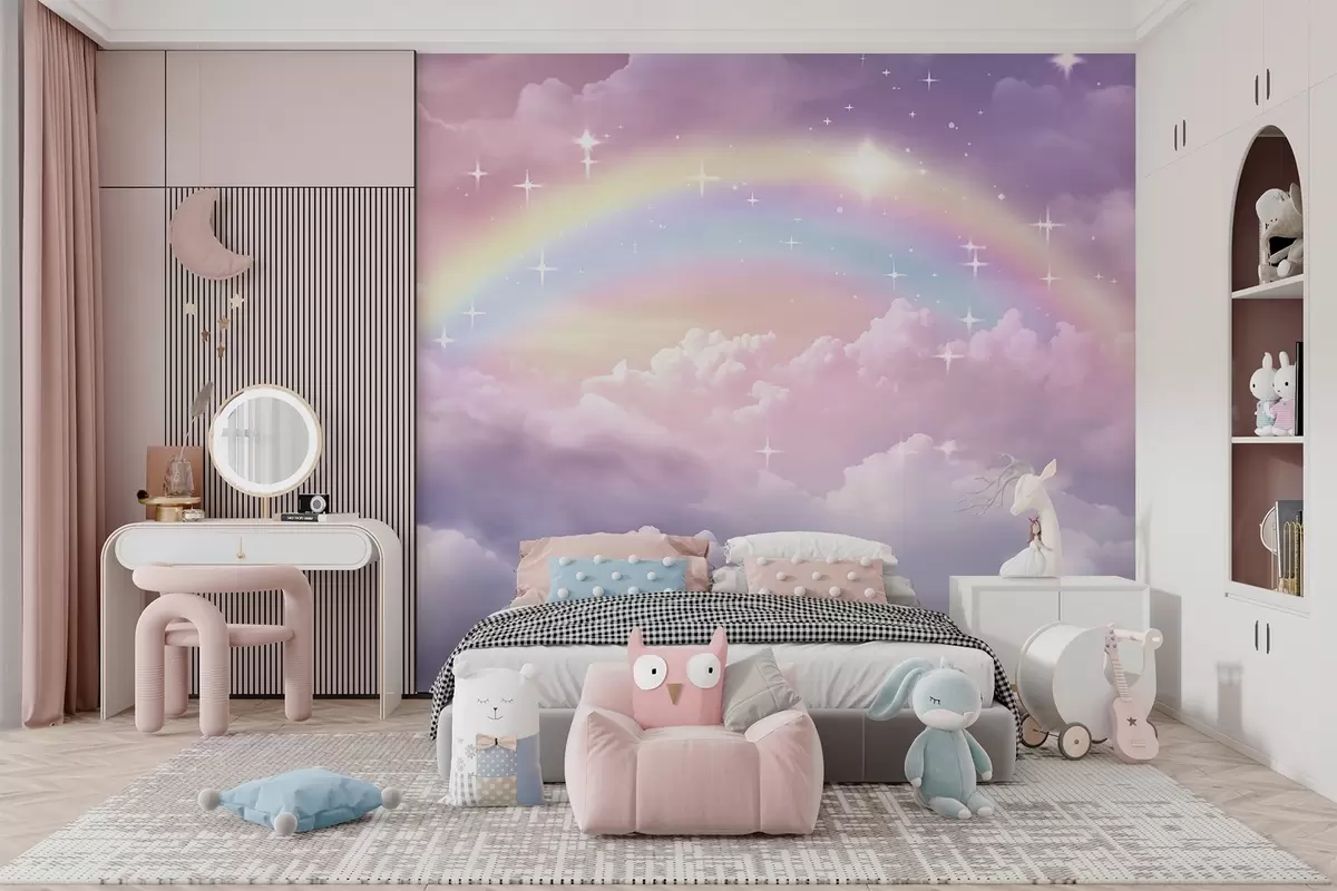 murales Arco iris en las nubes w04146