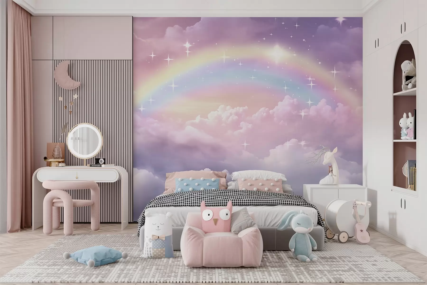 Wall Mural Photo Wallpaper Rainbow in the clouds w04146