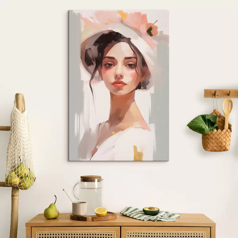 wall murals Girl in a hat imitation of painting s44778