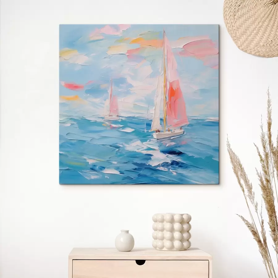 wall murals Sailboats in the sea imitation painting s44780