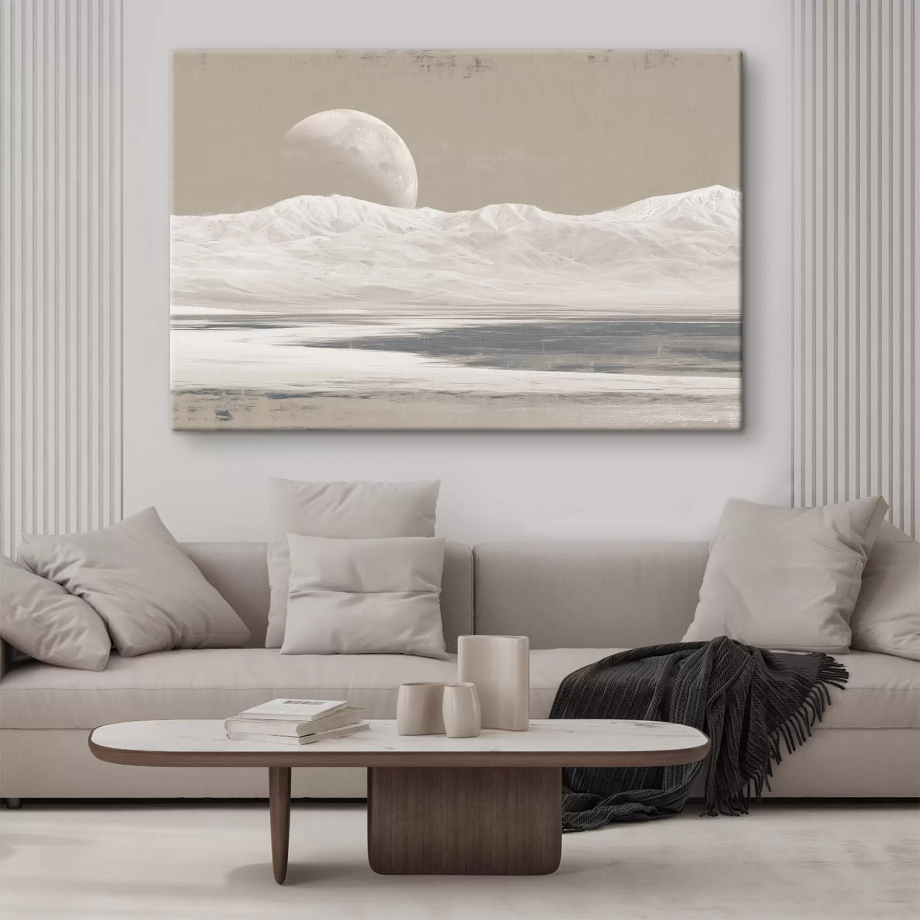 murales Paisaje desértico con la luna en el horizonte s44787