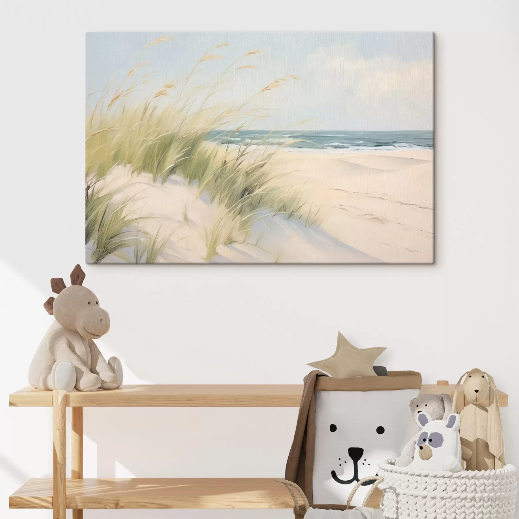 wall murals Seashore with sand and grass s44806