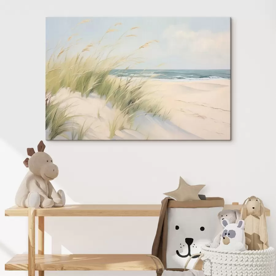 wall murals Seashore with sand and grass s44806