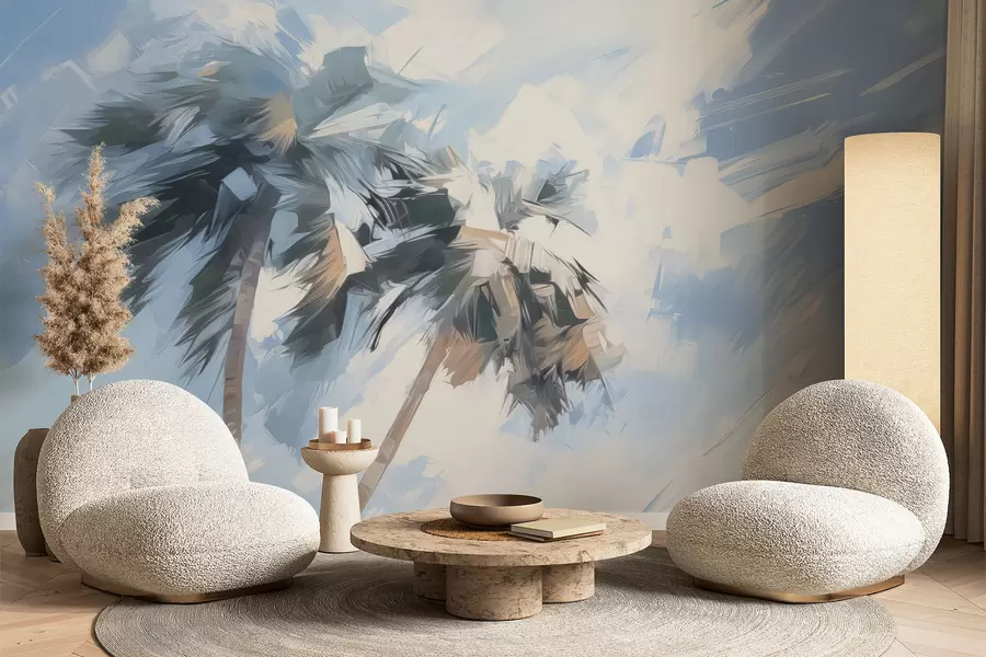 peintures murales Peinture imitation palmiers w04176