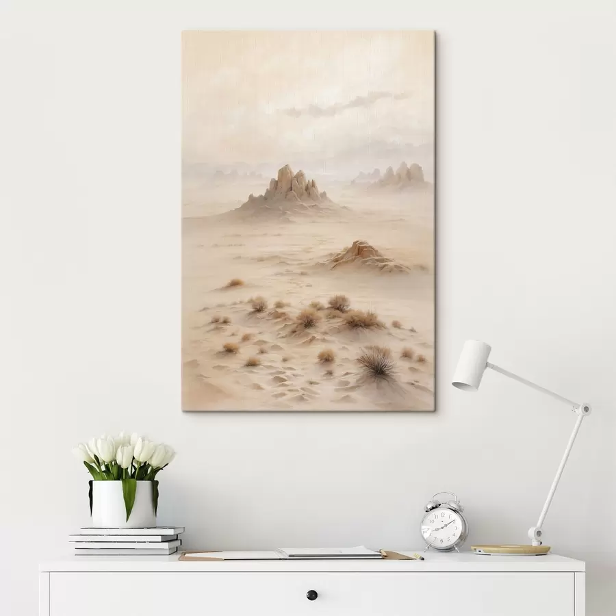 wall murals Minimalist desert landscape with mountain rocks s44883