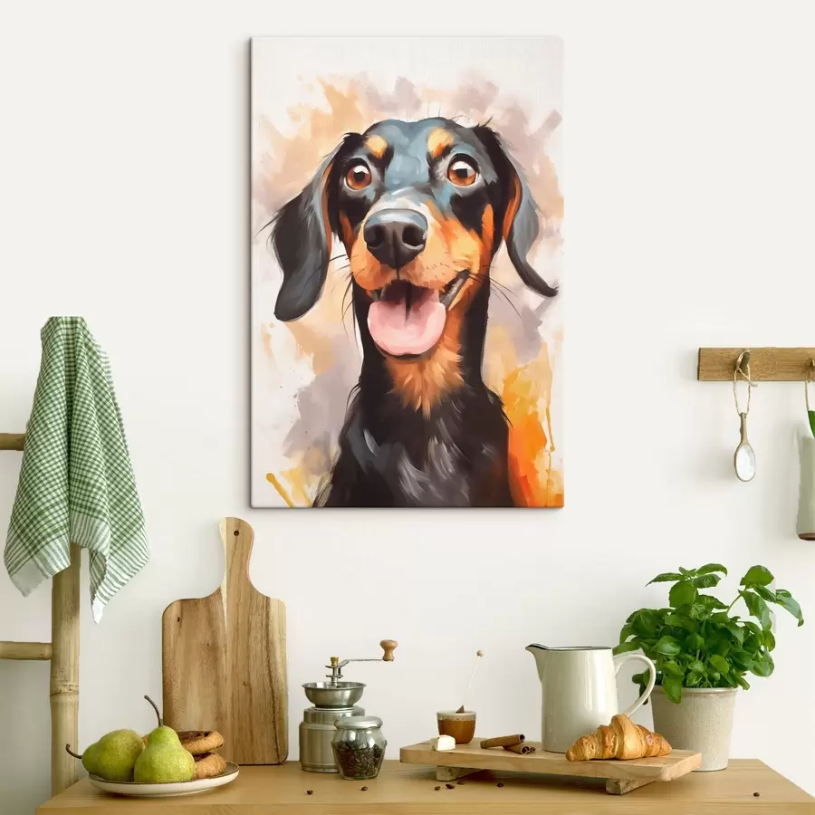 wall murals Dachshund imitation painting s44818