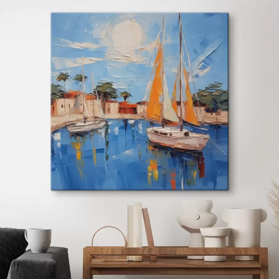 wall murals Sailboat at the pier s44824