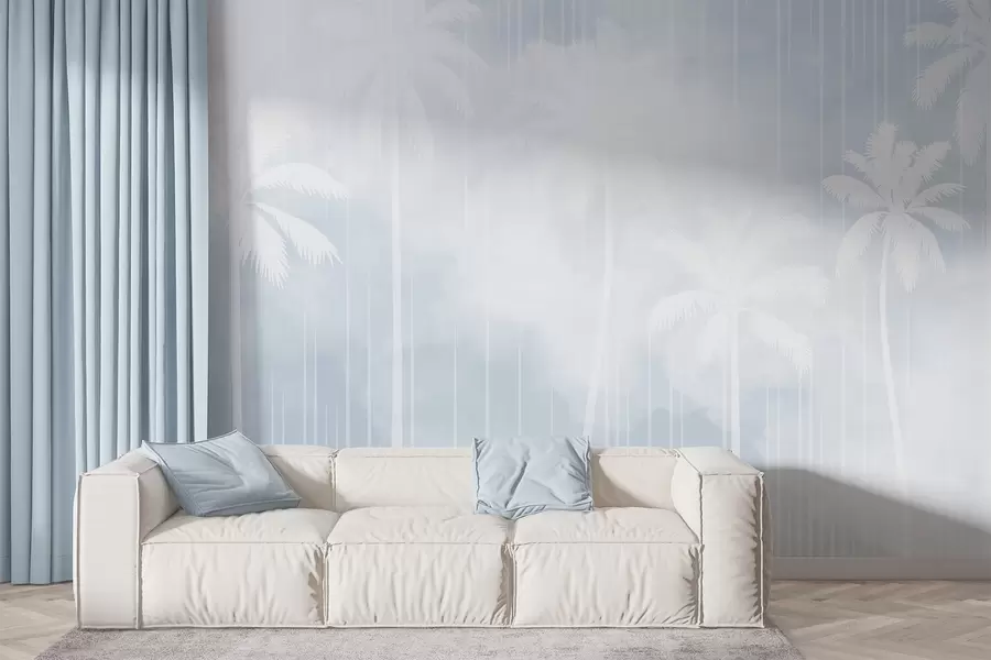 wall murals Fog with palm trees w04180v1