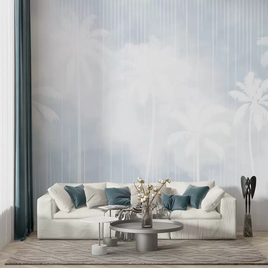 wall murals Fog with palm trees w04180v1
