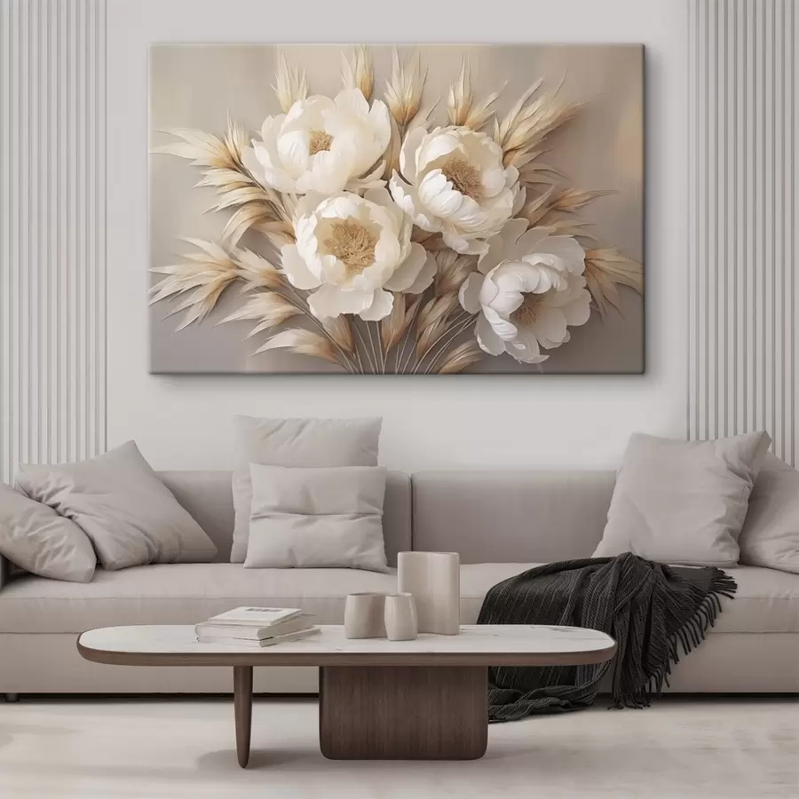 wall murals Peonies with spikelets s44913