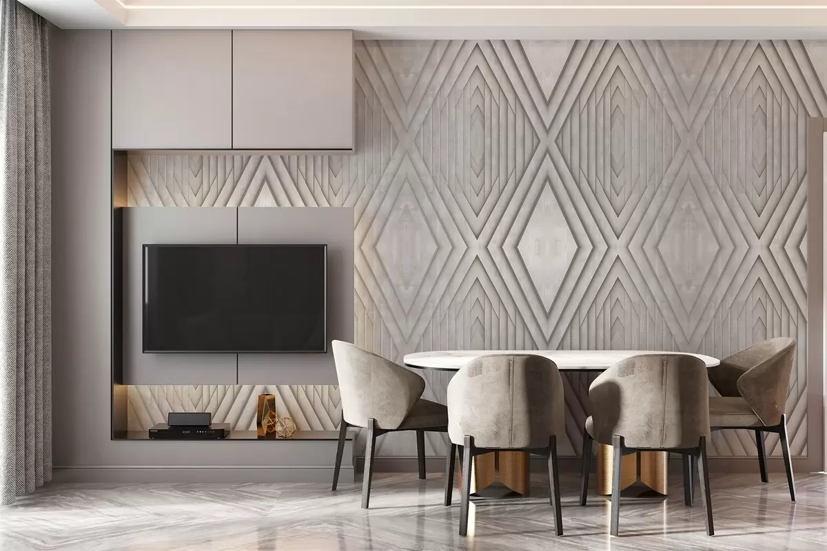 murales imitación de paneles de madera en color beige w04168