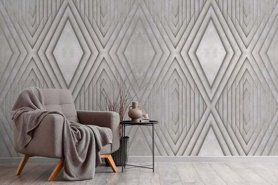 murales imitación de paneles de madera en color beige w04168