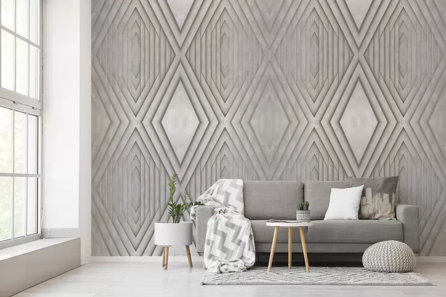 murales imitación de paneles de madera en color beige w04168