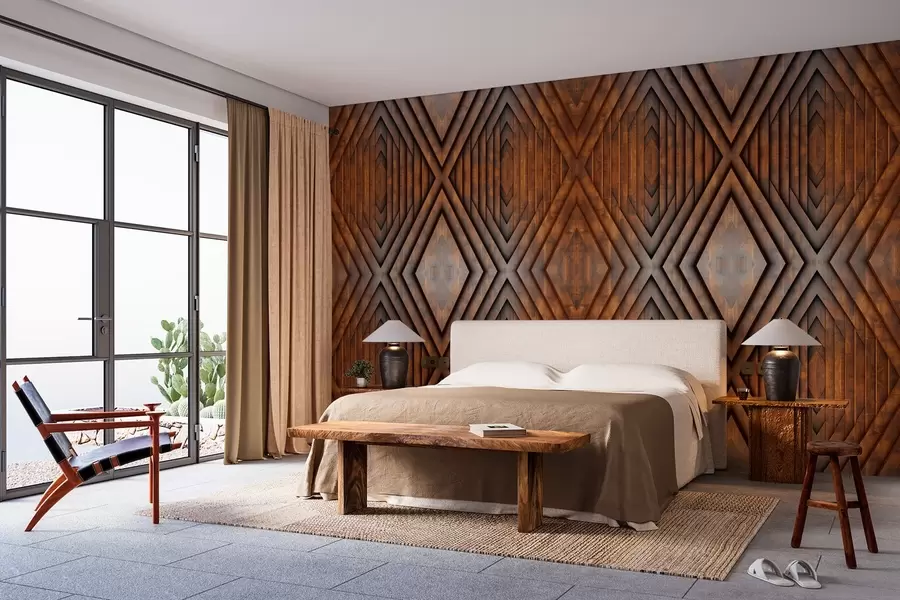 Wall Mural Photo Wallpaper imitation of wooden panels w04168v1