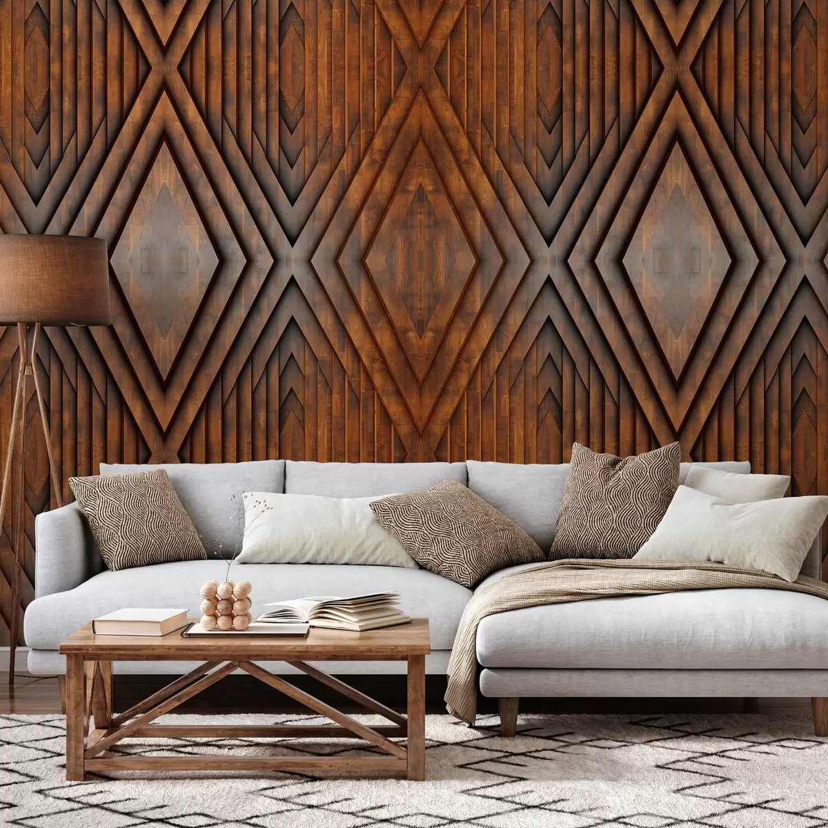 peintures murales imitation de panneaux de bois w04168v1