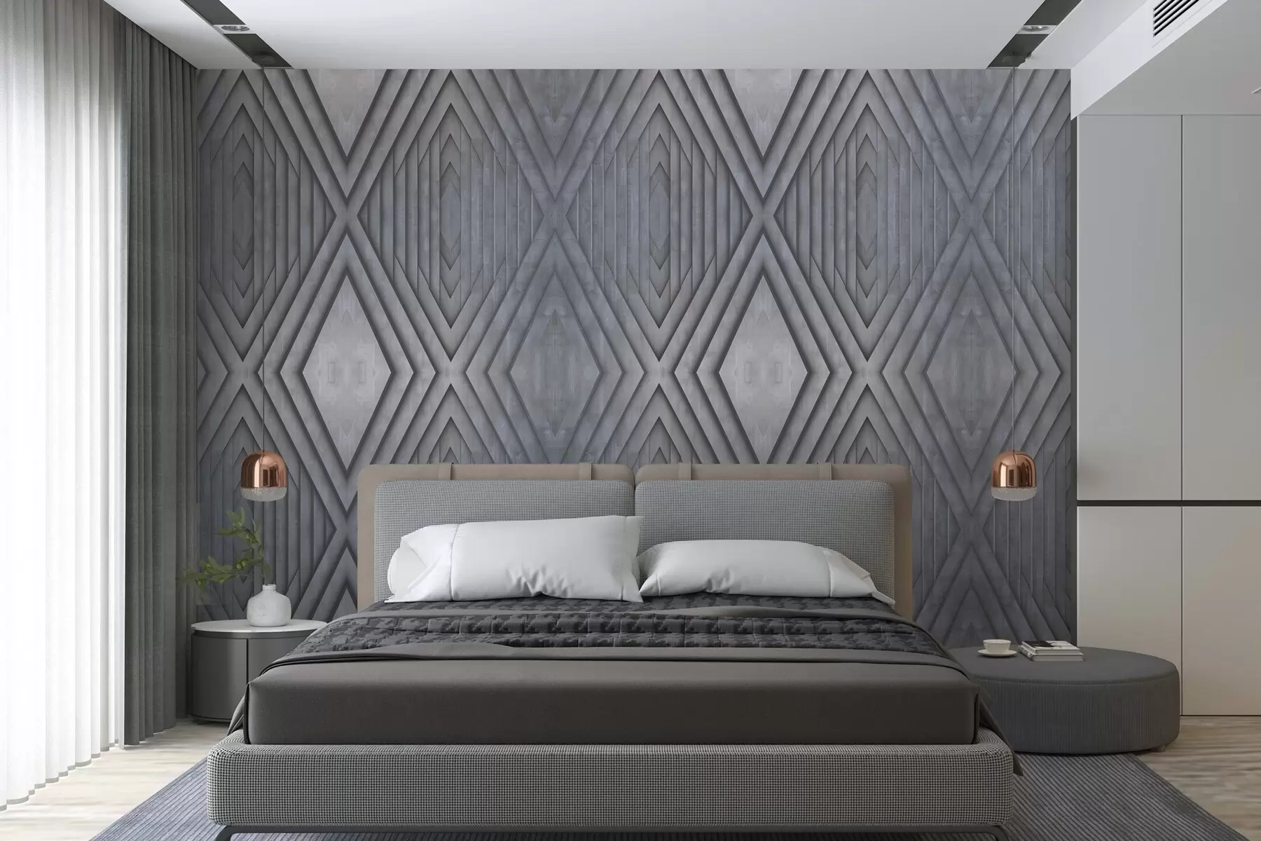 Wall Mural Photo Wallpaper imitation of wooden panels in cold gray colors w04168v2