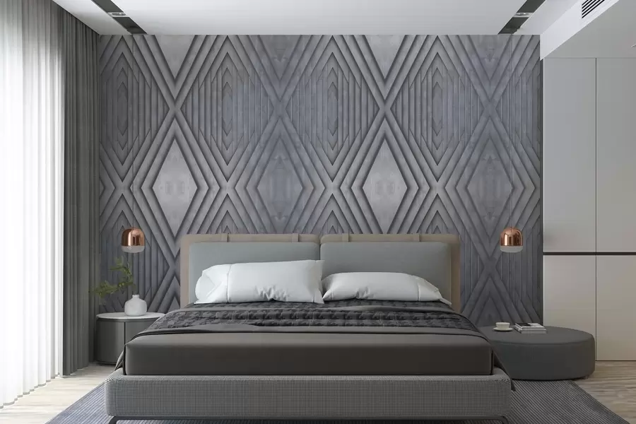 Wall Mural Photo Wallpaper imitation of wooden panels in cold gray colors w04168v2